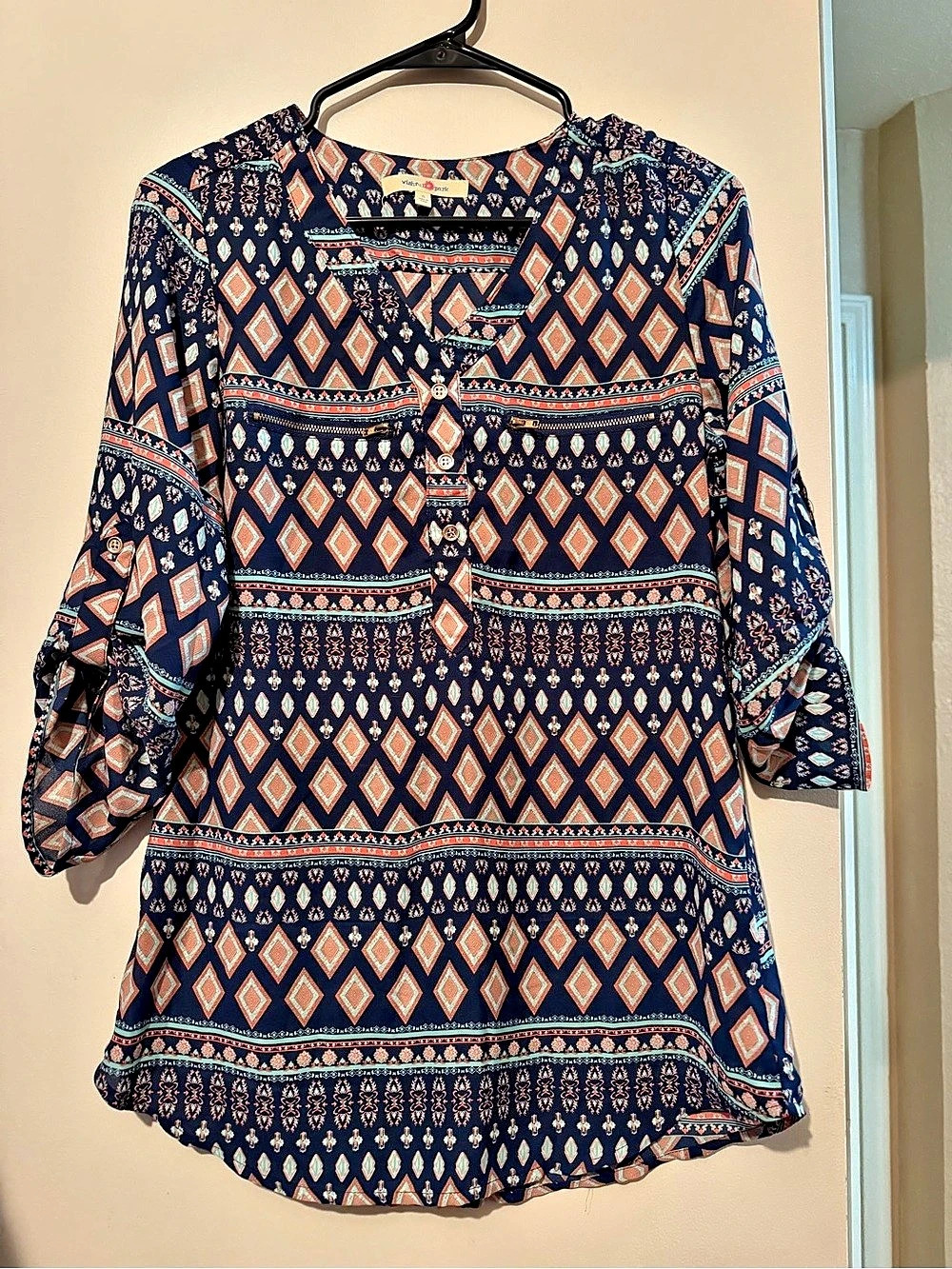 Wishful Park Printed Geometric Tunic Size Small Like New